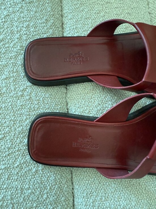 Rare Hermes Leather Slide Flat Sandals - Picture 3 of 5